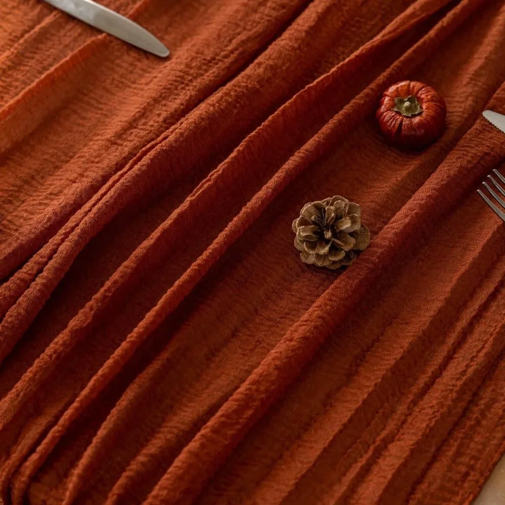 Terracotta Boho Fall Table Runner - Picture 3 of 7